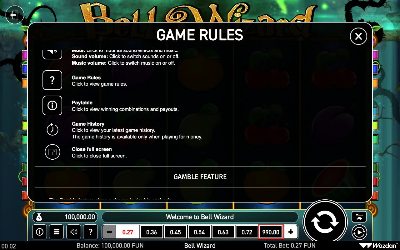 Game rules, page 6 — Bell Wizard