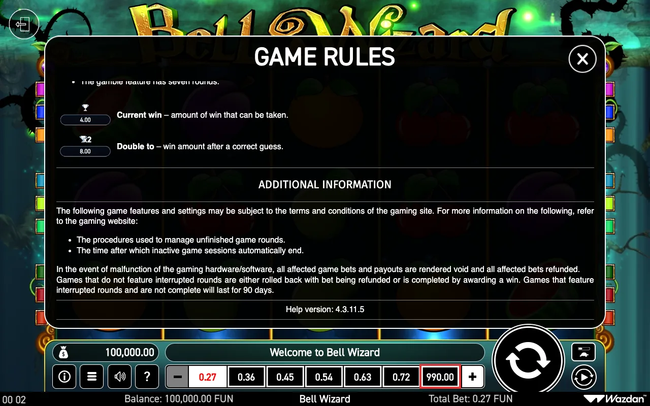 Game rules, page 7 — Bell Wizard