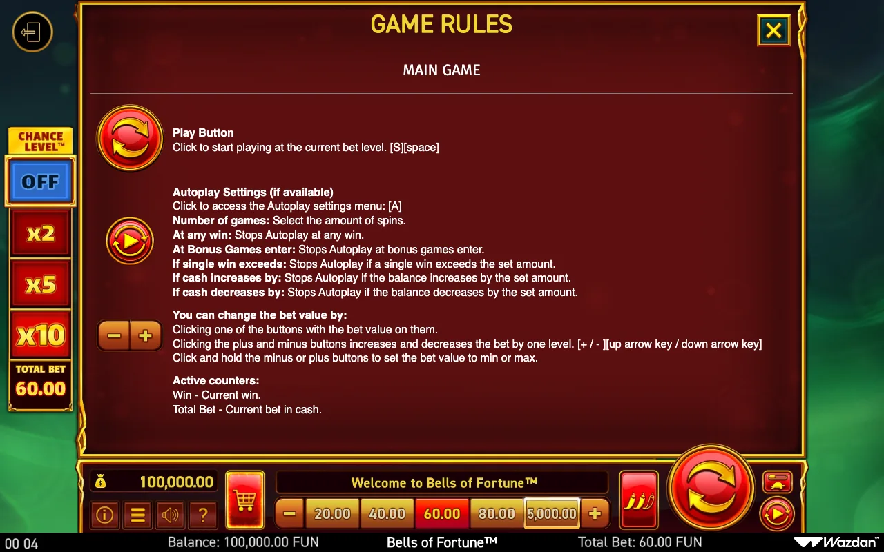 Game rules, page 16 — Bells of Fortune