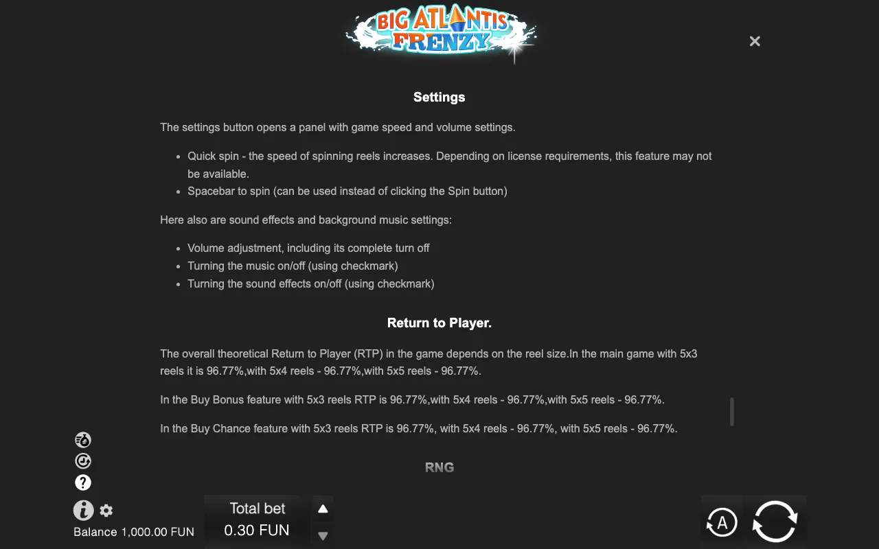 Game rules, page 10 — Big Atlantis Frenzy