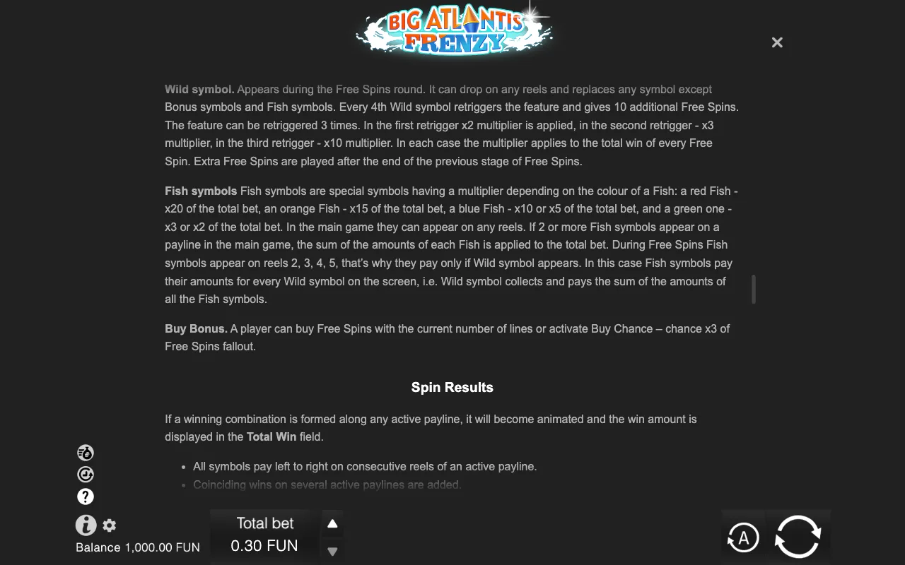 Game rules, page 8 — Big Atlantis Frenzy