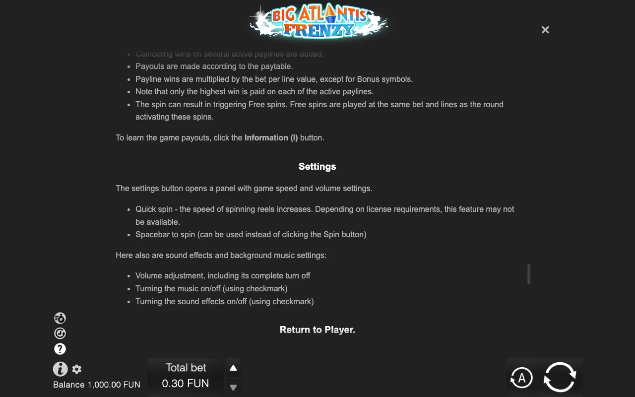 Game rules, page 9 — Big Atlantis Frenzy