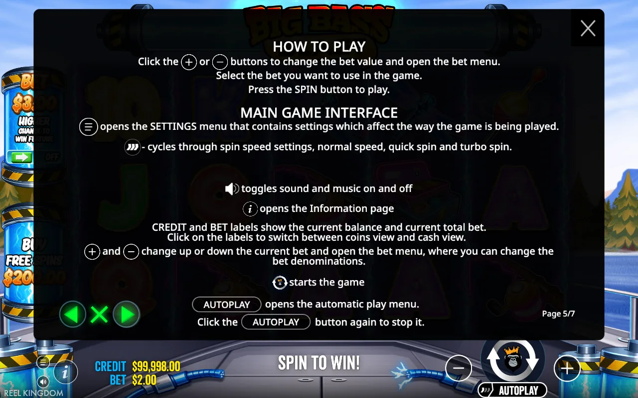 How to play — Big Bass Blast