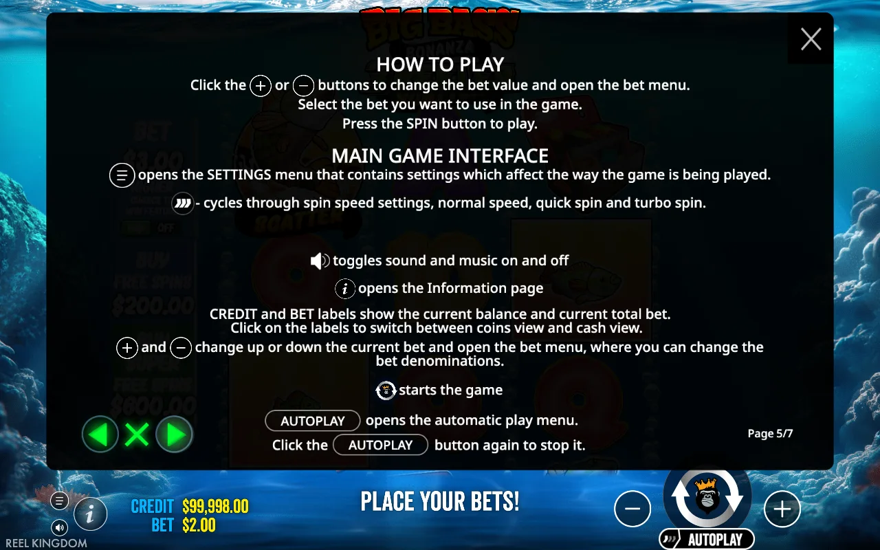 How to play — Big Bass Bonanza 3-Reeler