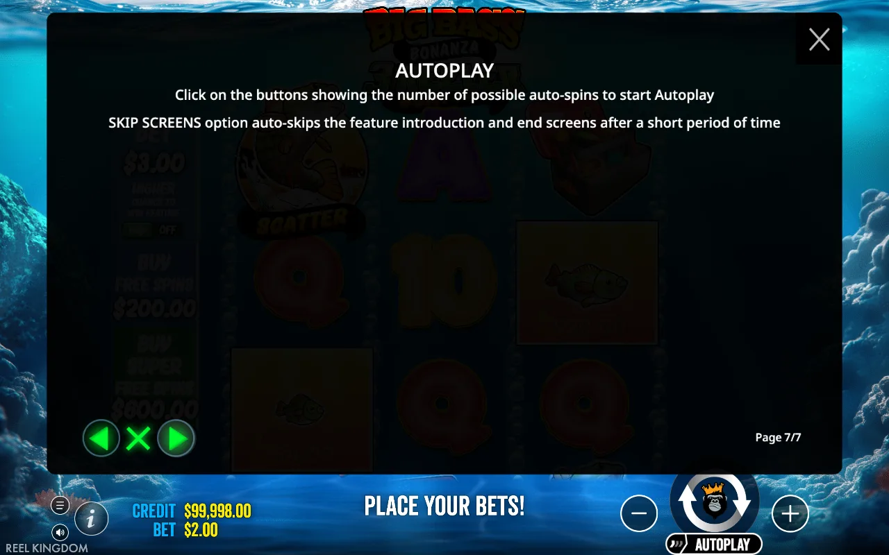 Autoplay — Big Bass Bonanza 3-Reeler