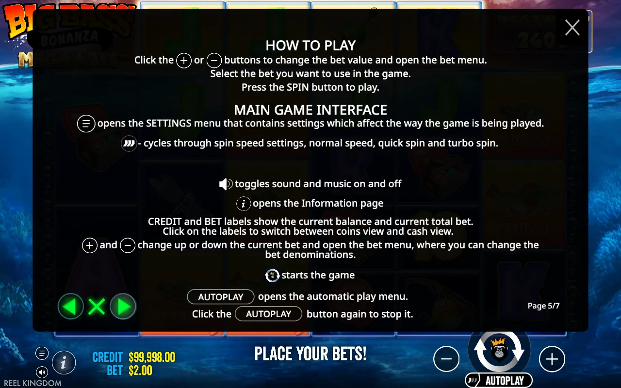 How to play — Big Bass Bonanza Megaways