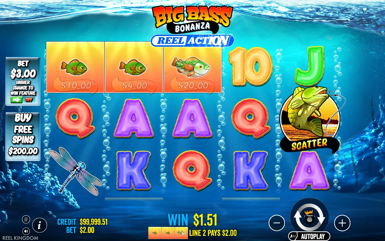 The base game — Big Bass Bonanza Reel Action