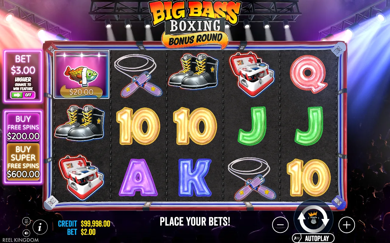 The base game — Big Bass — Boxing Bonus Round
