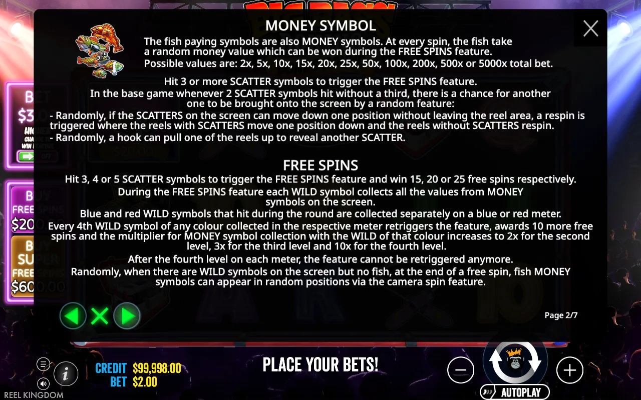 Game rules, page 2 — Big Bass — Boxing Bonus Round