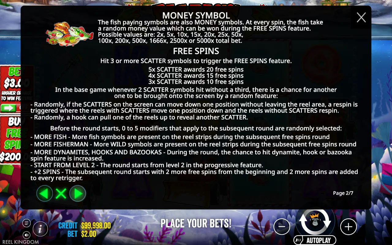 Free spins — Big Bass Christmas Bash