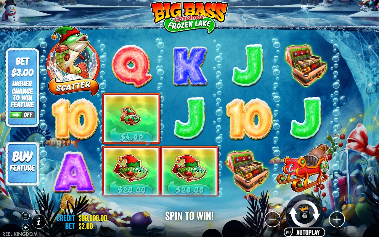 The base game — Big Bass Christmas Frozen Lake