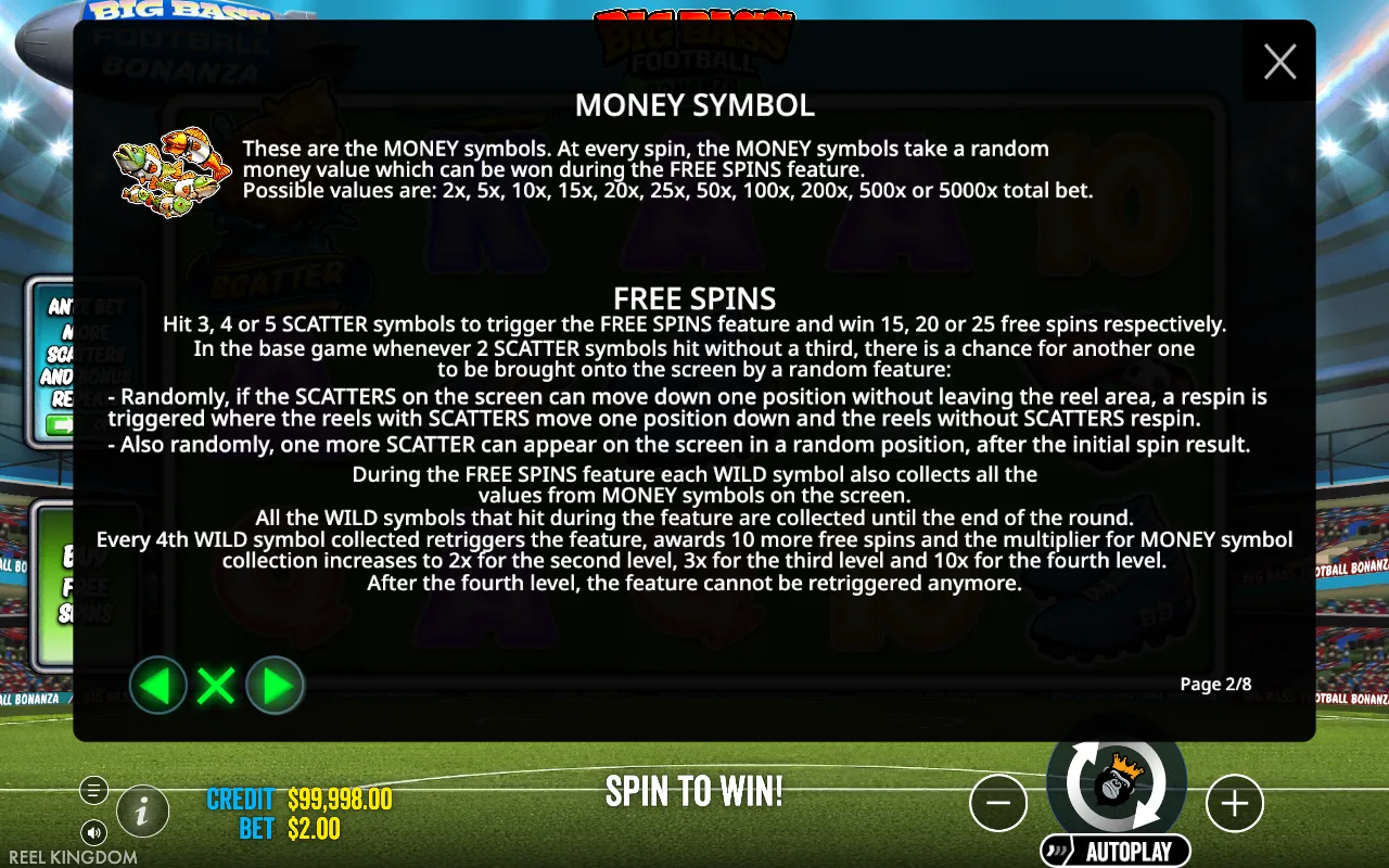 Money symbol — Big Bass Football Bonanza