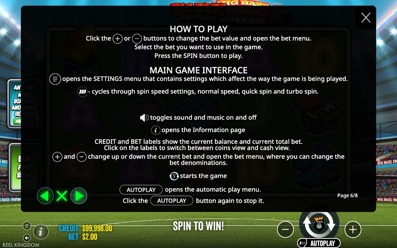 How to play — Big Bass Football Bonanza