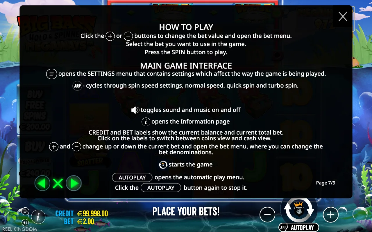How to play — Big Bass Hold & Spinner Megaways