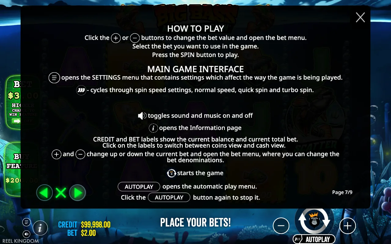 How to play — Big Bass Mission Fishin