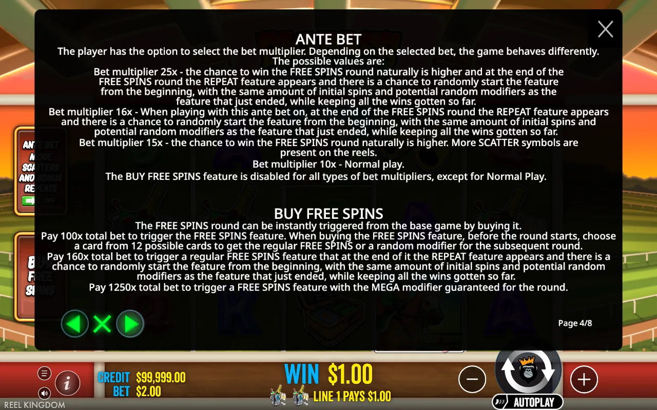 Ante bet — Big Bass Raceday Repeat