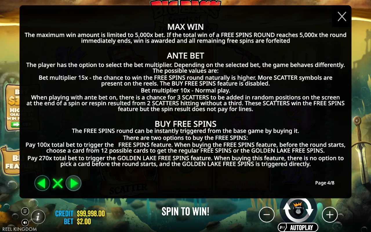 Max win — Big Bass Secrets of the Golden Lake