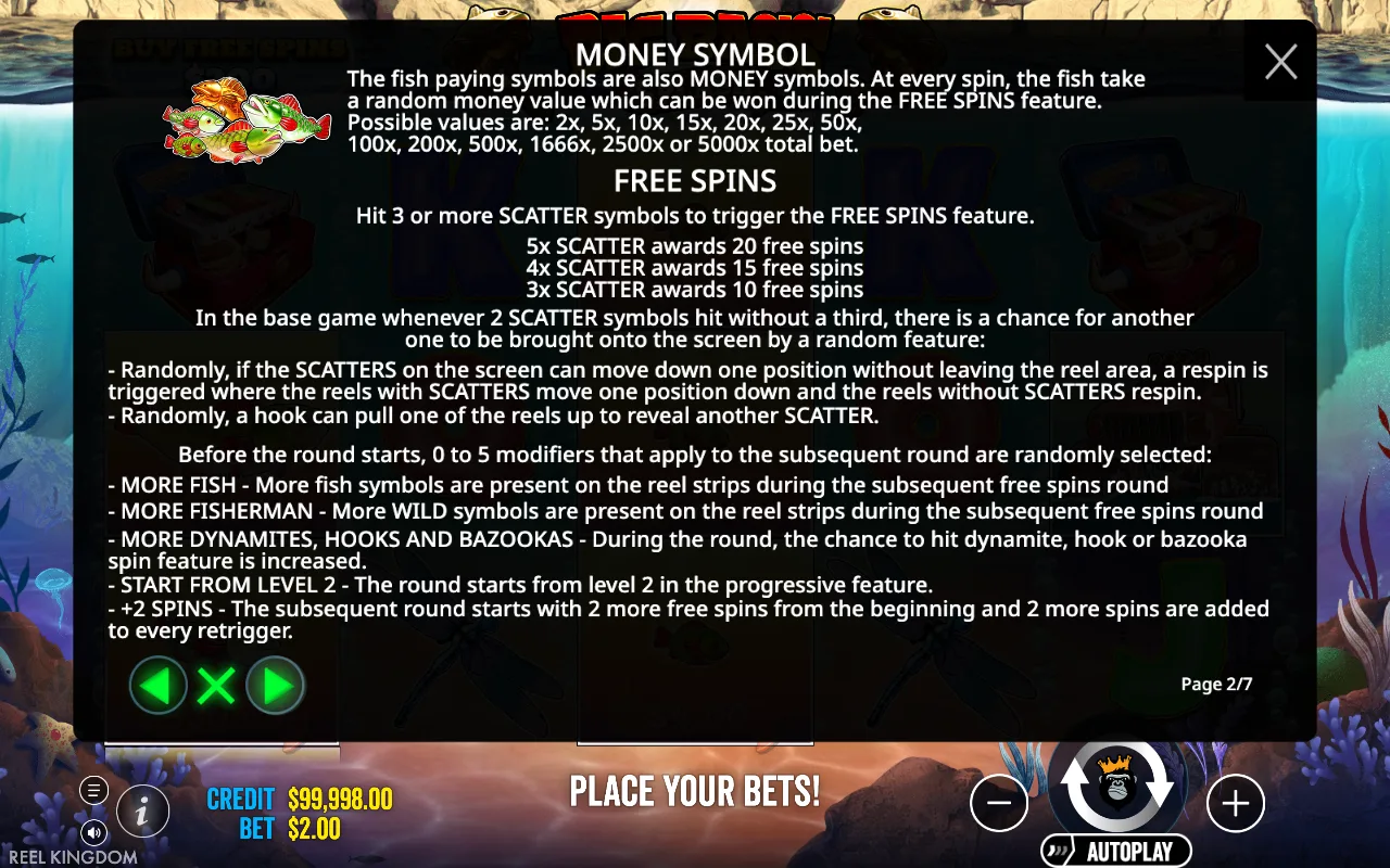 Free spins — Big Bass Splash