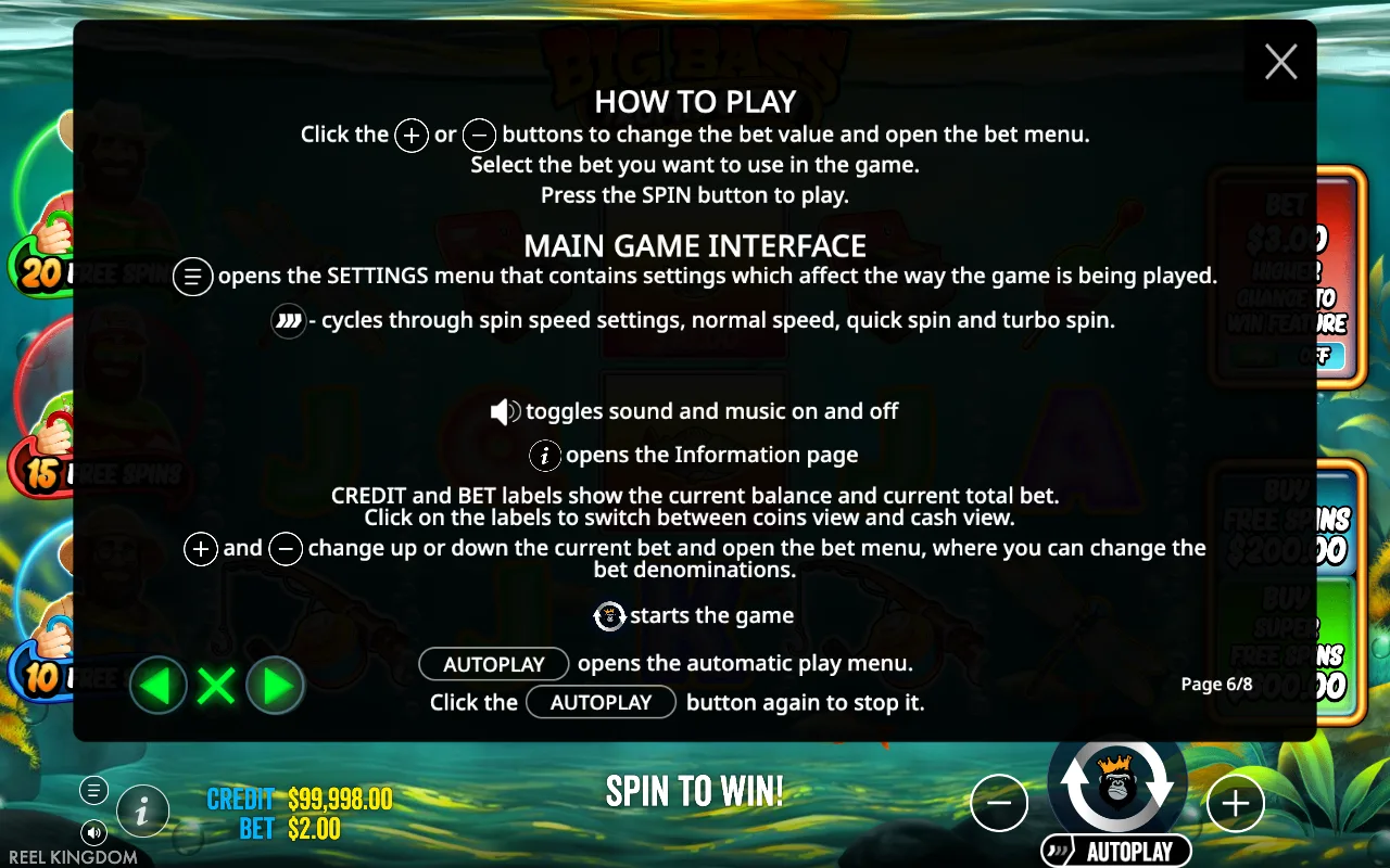 How to play — Big Bass Trophy Catch