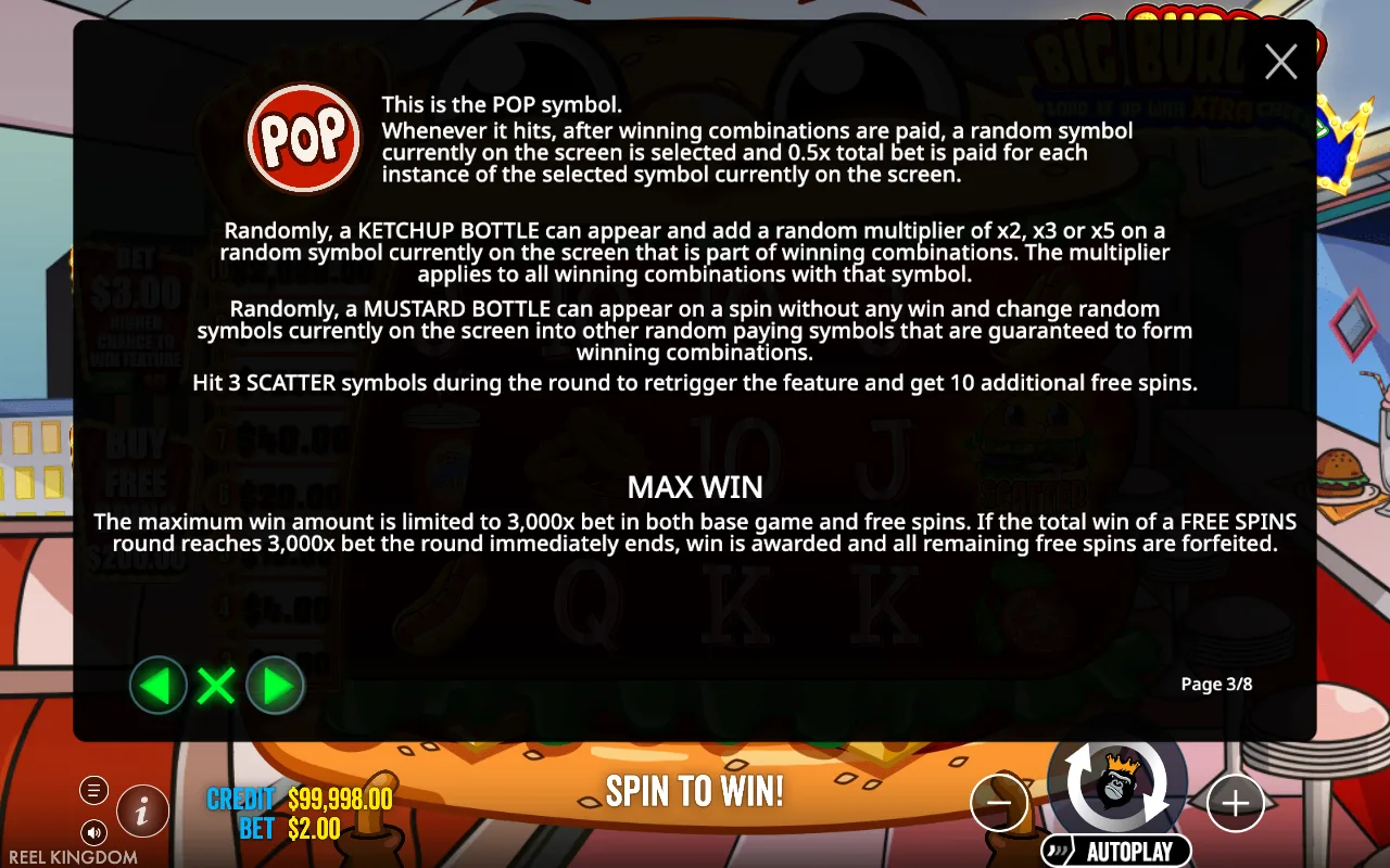 Game rules, page 3 — Big Burger Load it up with Xtra Cheese