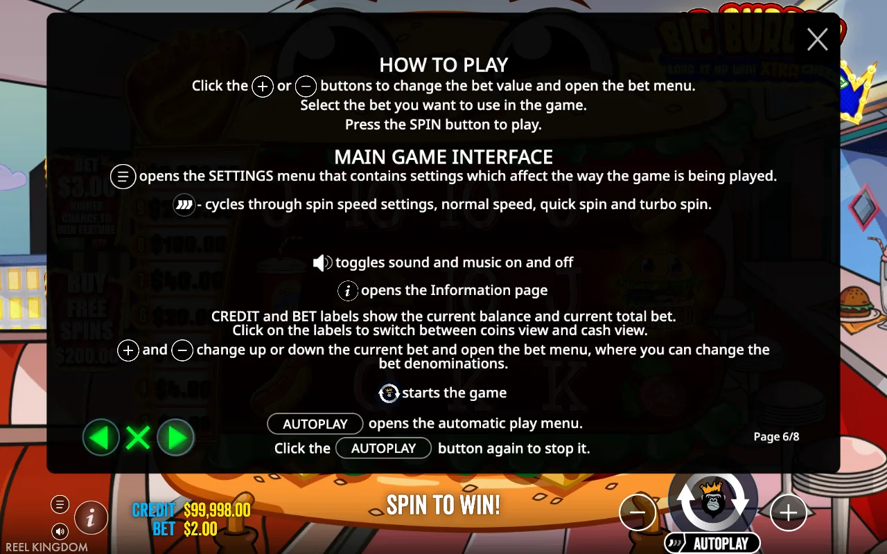 How to play — Big Burger Load it up with Xtra Cheese
