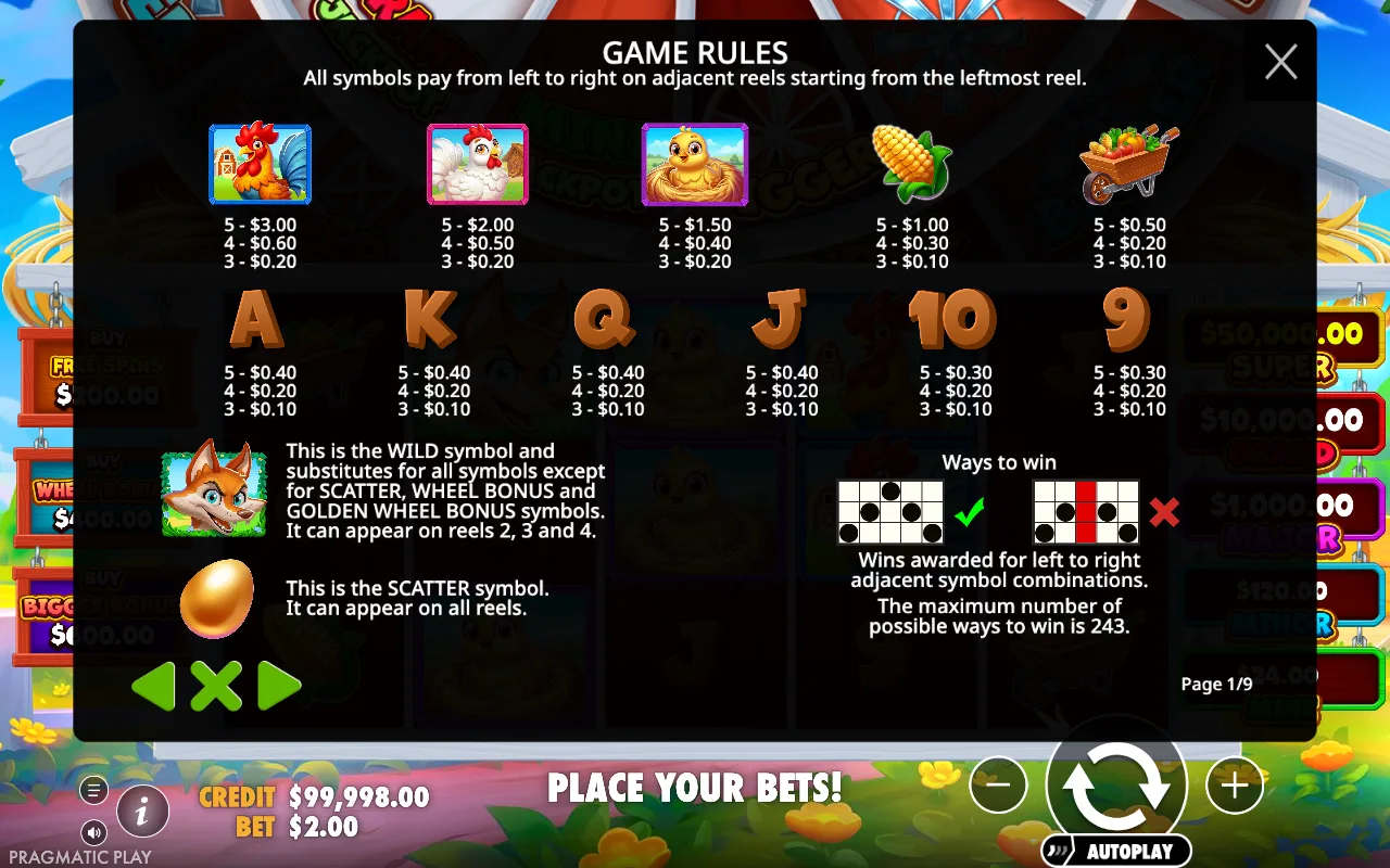 Game rules, page 1 — Bigger Barn House Bonanza