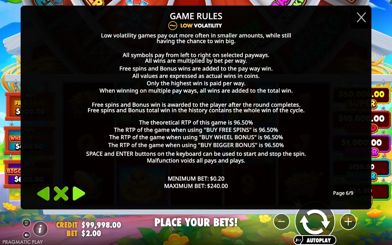 Game rules, page 6 — Bigger Barn House Bonanza
