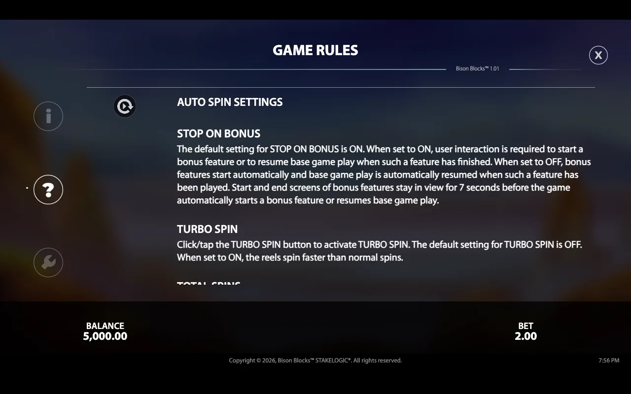 Game rules — Bison Blocks