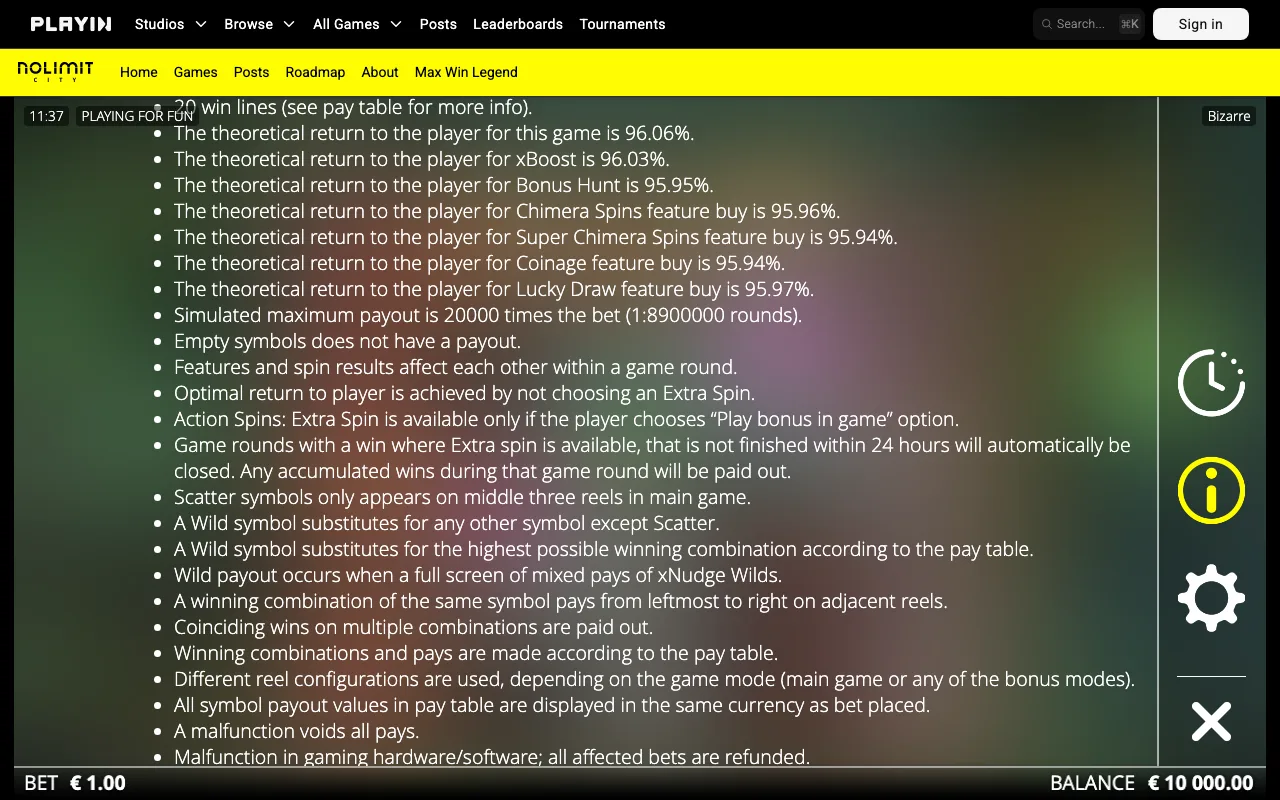 Game rules, page 3 — Bizarre