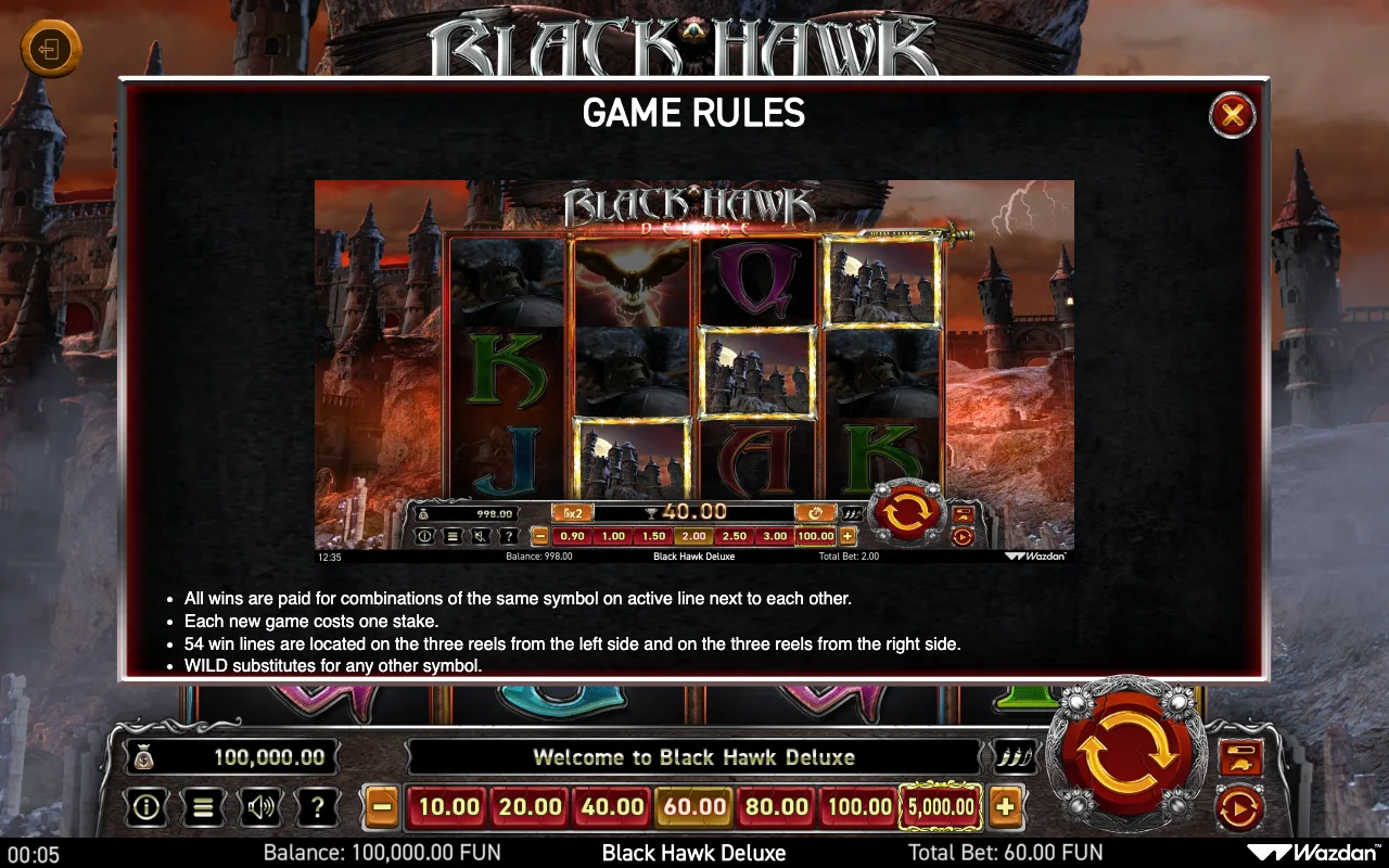 Game rules, page 2 — Black Hawk Deluxe