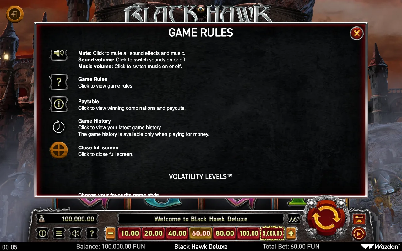 Game rules, page 5 — Black Hawk Deluxe