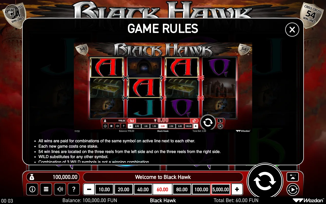 Game rules, page 2 — Black Hawk