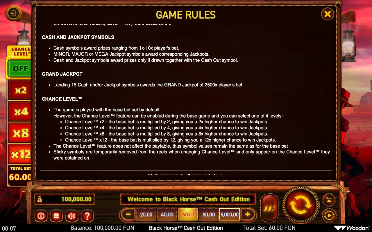 Game rules, page 10 — Black Horse Cash Out Edition