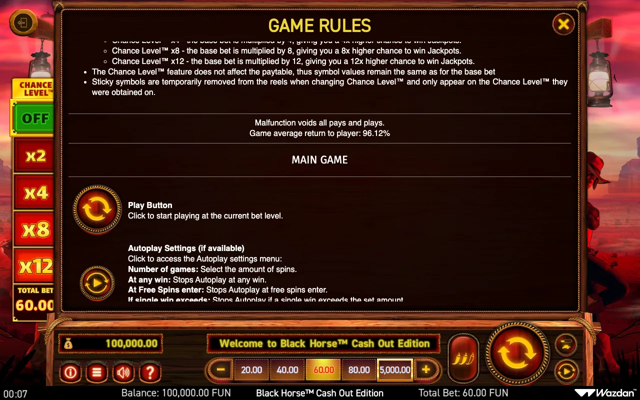 Game rules, page 11 — Black Horse Cash Out Edition