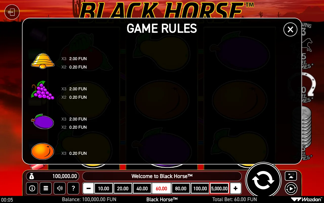 Game rules, page 3 — Black Horse