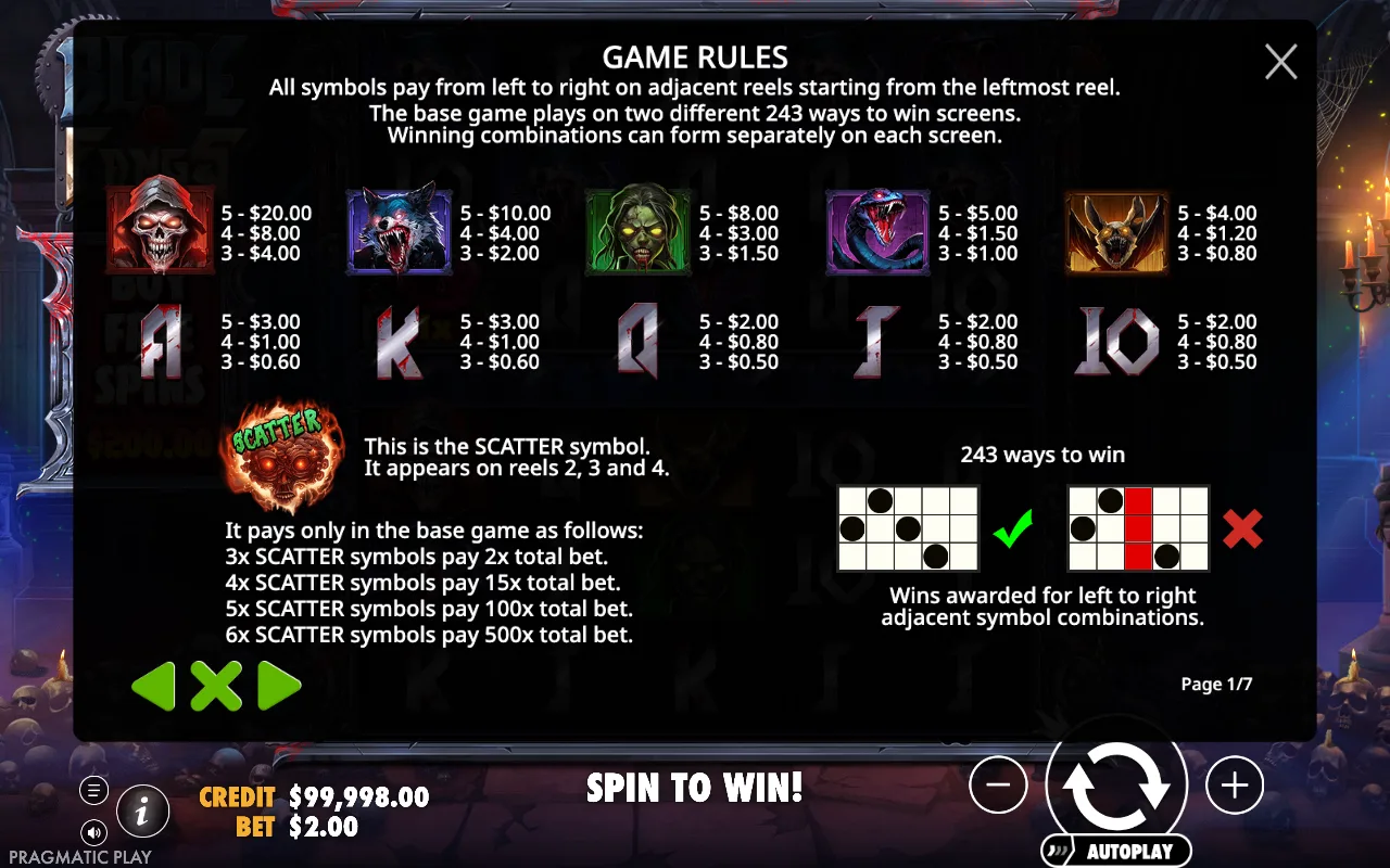 Game rules, page 1 — Blade & Fangs