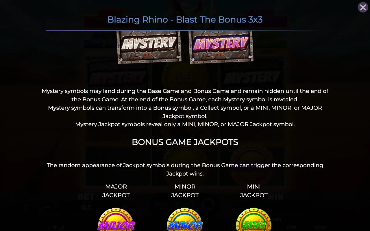 Game rules, page 4 — Blazing Rhino Blast The Bonus 3x3