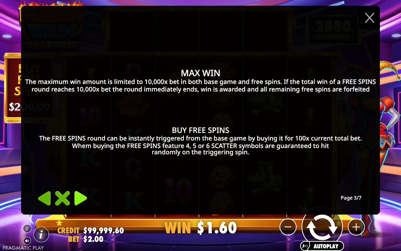 Max win — Blazing Wilds Megaways