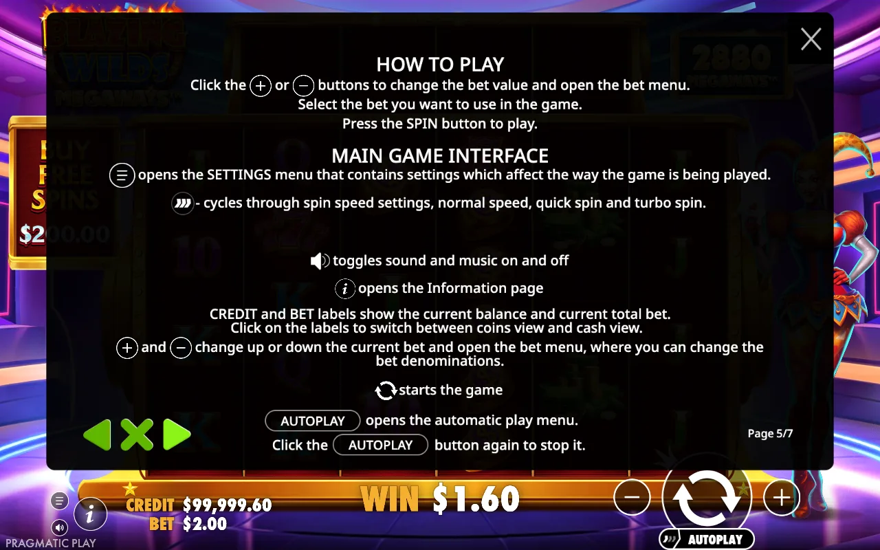 How to play — Blazing Wilds Megaways