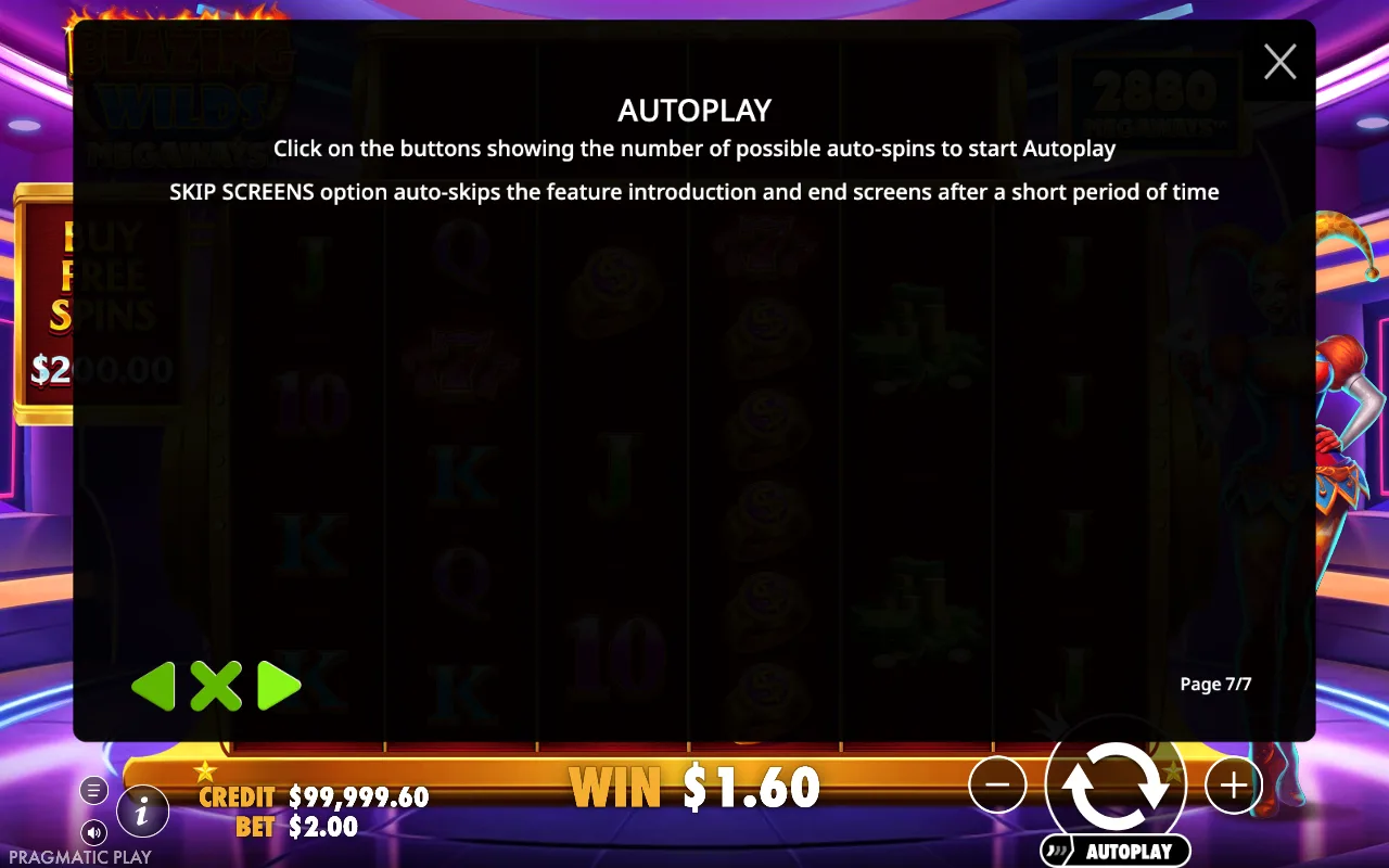 Autoplay — Blazing Wilds Megaways