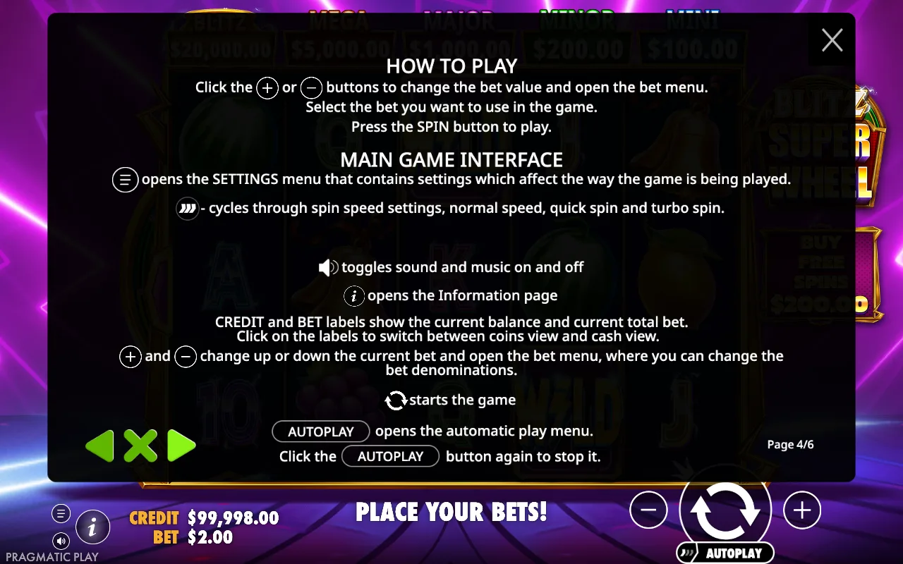 How to play — Blitz Super Wheel