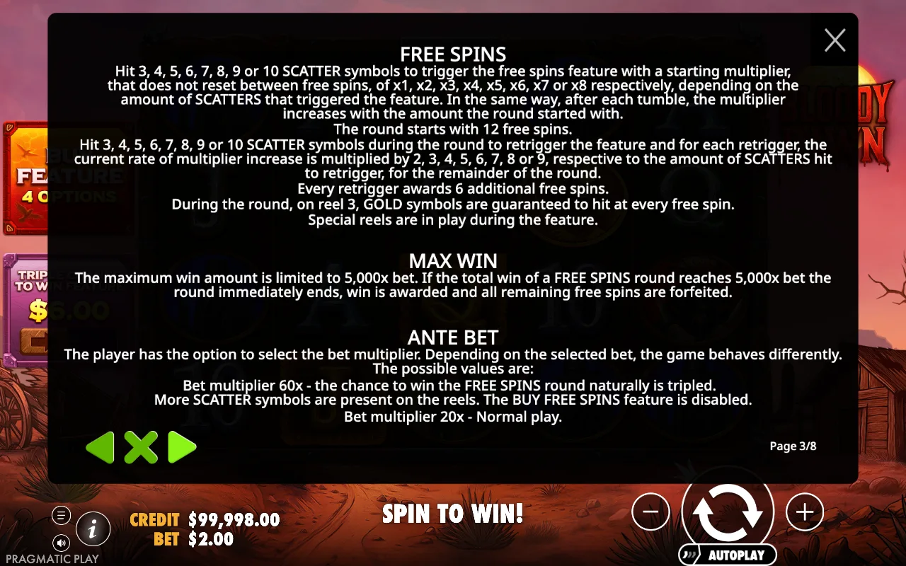 Free spins — Bloody Dawn