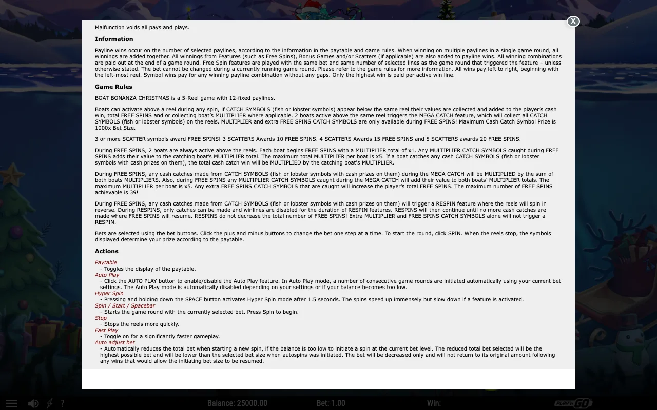 Game rules, page 2 — Boat Bonanza Christmas