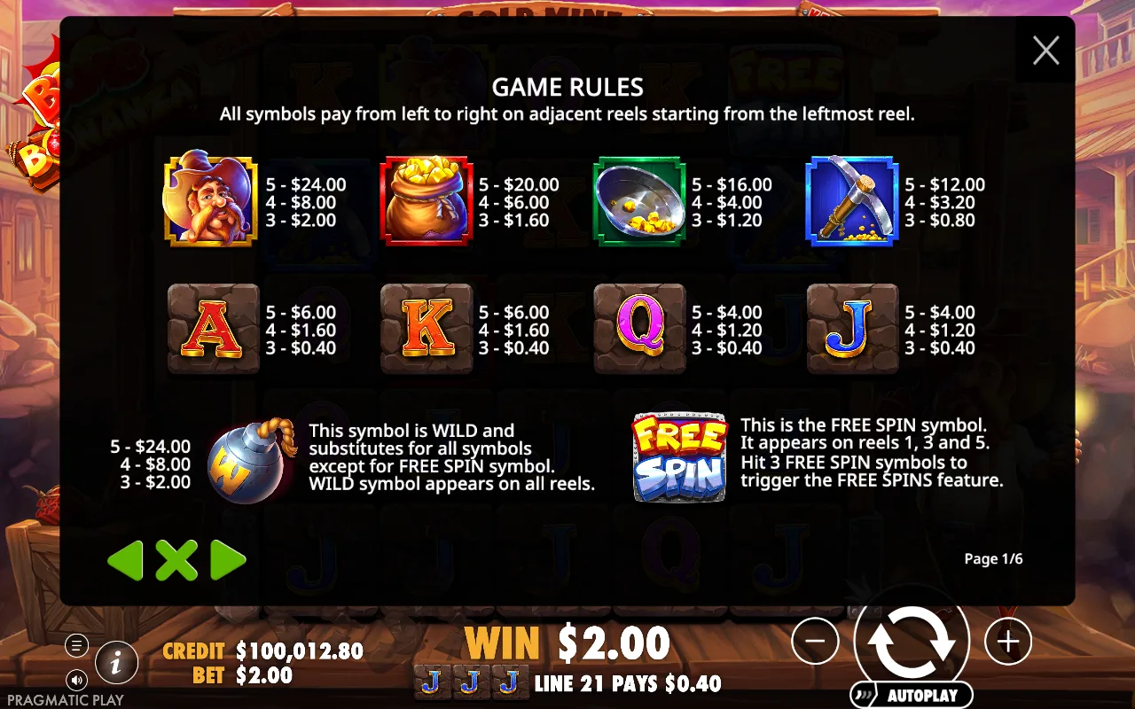 Game rules — Bomb Bonanza