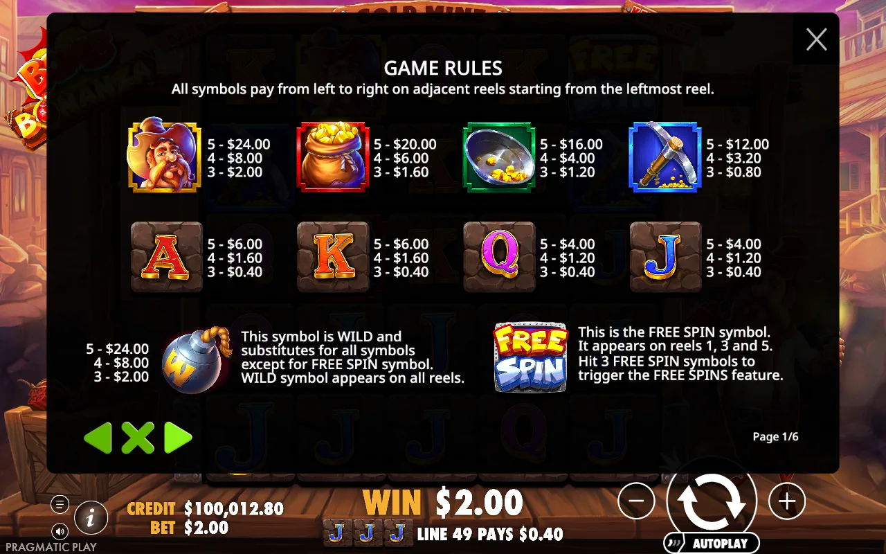 Game rules — Bomb Bonanza