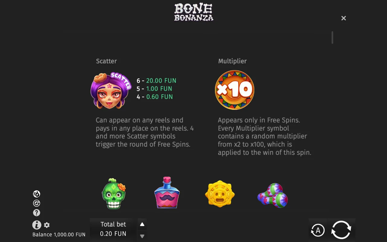 Game rules, page 1 — Bone Bonanza
