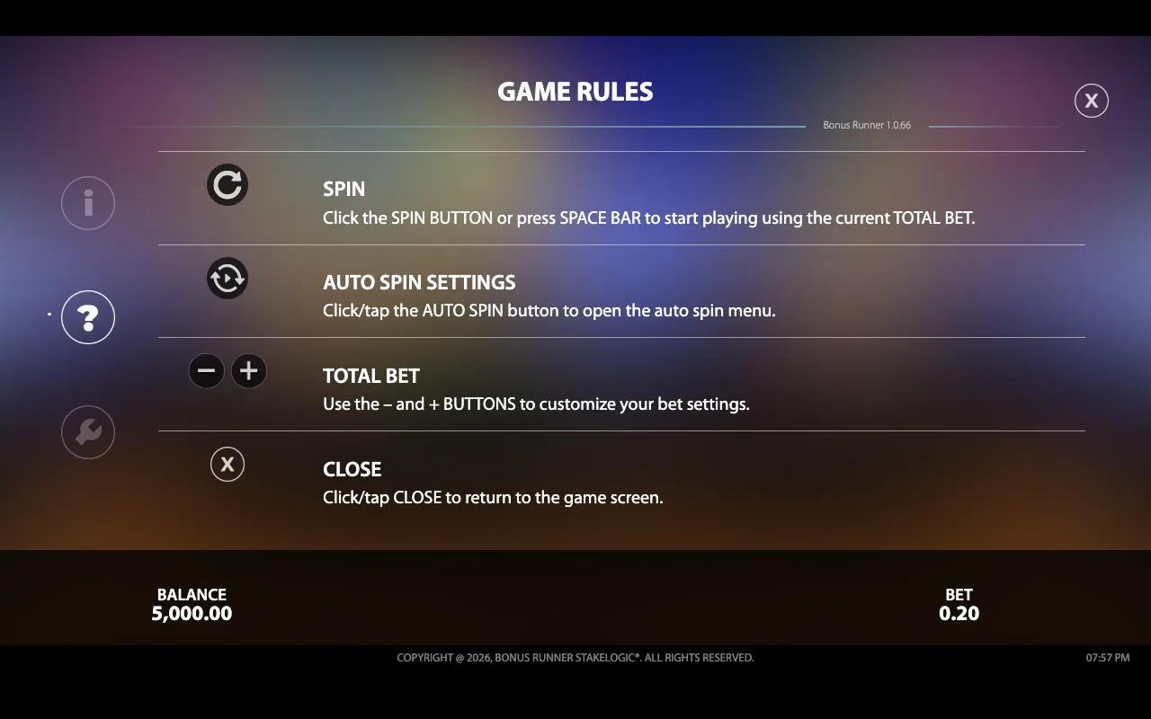 Game rules, page 4 — Bonus Runner
