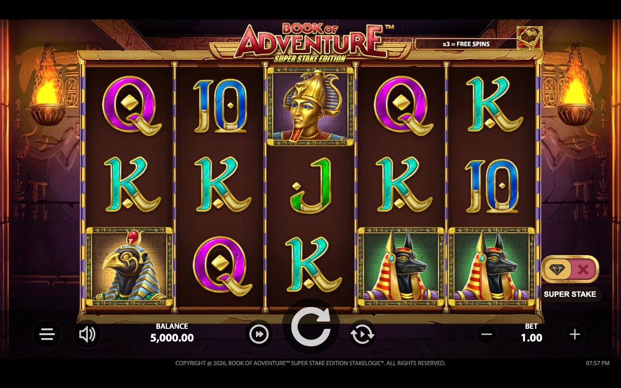 The base game — Book of Adventure Super Stake Edition