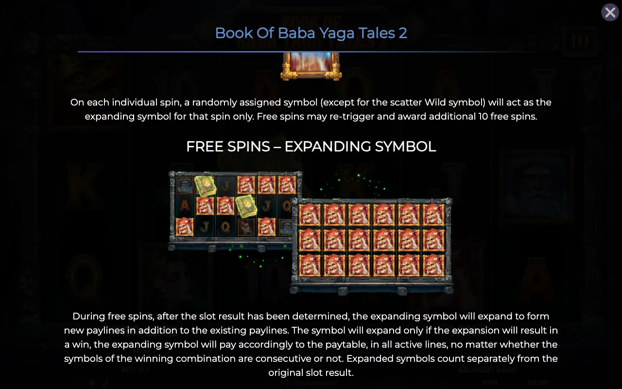 Free spins - expanding symbol — Book of Baba Yaga Tales 2