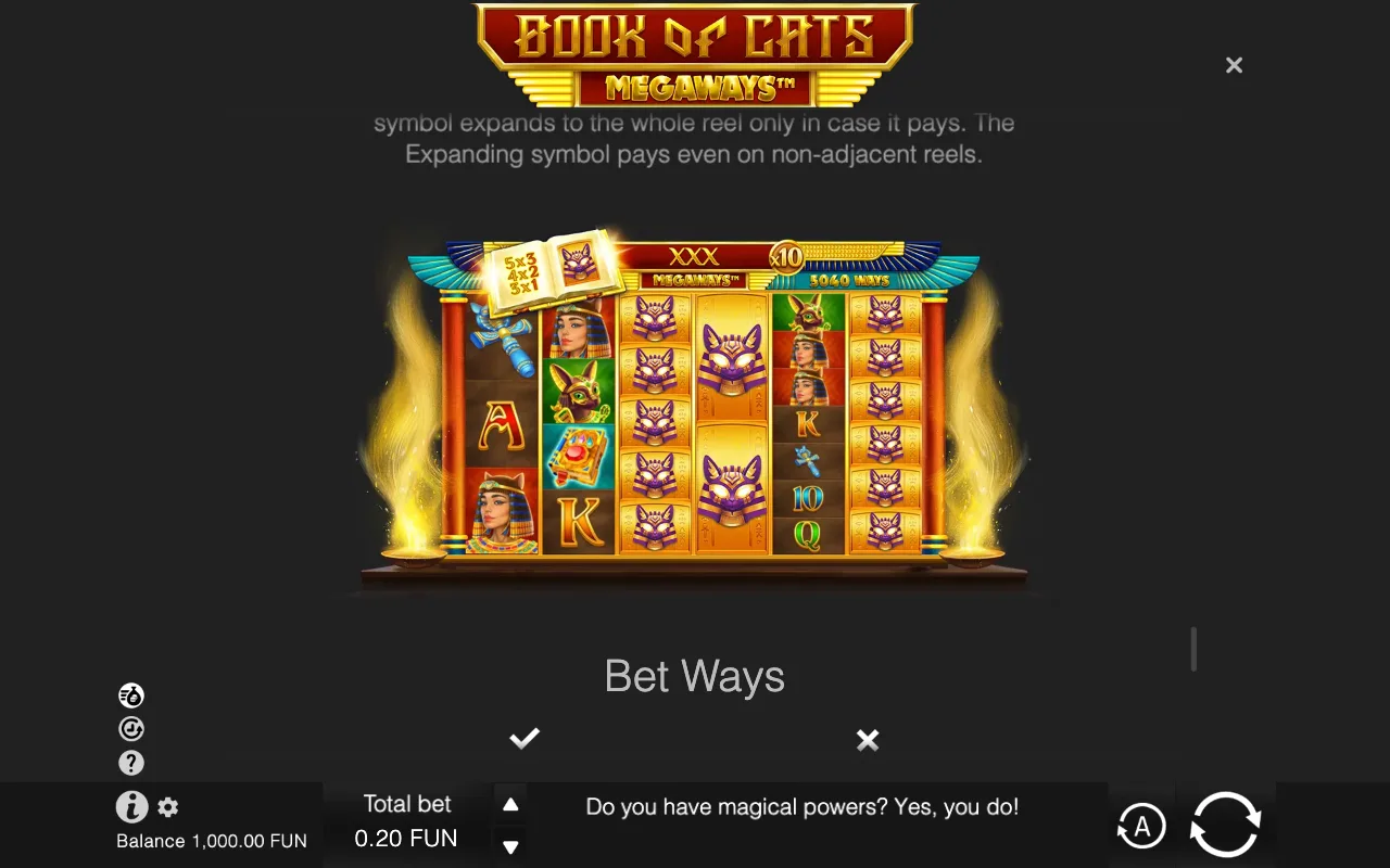 Game rules, page 5 — Book of Cats Megaways